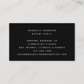 モバイル公証人クイルブラックグリッター 名刺 (裏面)