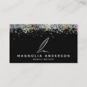 モバイル公証人クイルブラックグリッター 名刺 (正面)