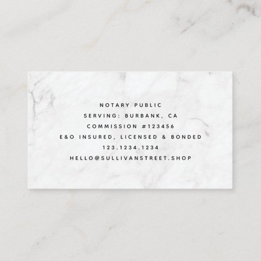 モバイル公証人クイル大理石 名刺 (裏面)