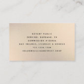 モバイル公証人クイル金ゴールド虹色 名刺 (裏面)