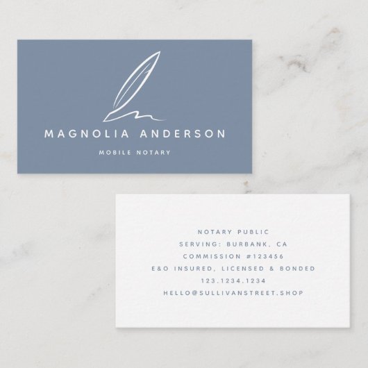 モバイル公証人クイル |青(白) 名刺 (正面/裏面)