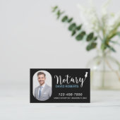モバイル公証人サービエレガントス黒いカスタム写真 名刺 (スタンド正面)