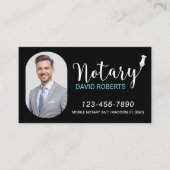 モバイル公証人サービエレガントス黒いカスタム写真 名刺 (正面)