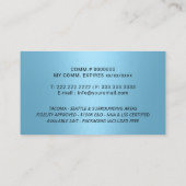 モバイル公証人サービスのシグネチャーモダンライトブルー 名刺 (裏面)
