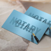 モバイル公証人サービスのシグネチャーモダンライトブルー 名刺