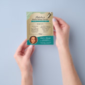 モバイル公証人サービスティール(緑がかった色)&金ゴールドフォトフライヤー チラシ (手)