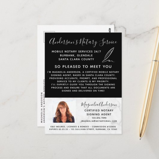 モバイル公証人サービス大理石フォトマーケティング ポストカード (正面/裏面インサイチュ)