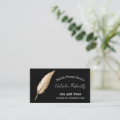 モバイル公証人サービス金ゴールドフェザーペンブラック 名刺 (スタンド正面)