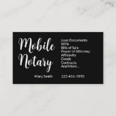 モバイル公証人サービス電話番号(白黒) 名刺 (正面)