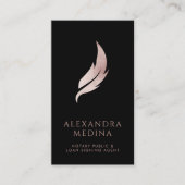 モバイル公証人シックバラ金ゴールドフェザーQuillロゴ 名刺 (正面)