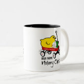 モバイル公証人シック赤ワゴンカスタマイズ名前 ツートーンマグカップ (正面右)