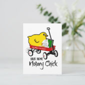 モバイル公証人シック赤ワゴンカスタマイズ名前 ポストカード (スタンド正面)