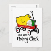 モバイル公証人シック赤ワゴンカスタマイズ名前 ポストカード (正面/裏面)