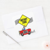 モバイル公証人ゾーン黄色の道路標識レッドスポーツカー スクエアシール (封筒)