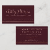 モバイル公証人タイポグラフィバラストライプ金ゴールド赤 名刺 (正面/裏面)