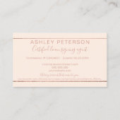 モバイル公証人タイポグラフィバラ金ゴールドストライプピンク 名刺 (裏面)