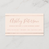 モバイル公証人タイポグラフィバラ金ゴールドストライプピンク 名刺 (正面)