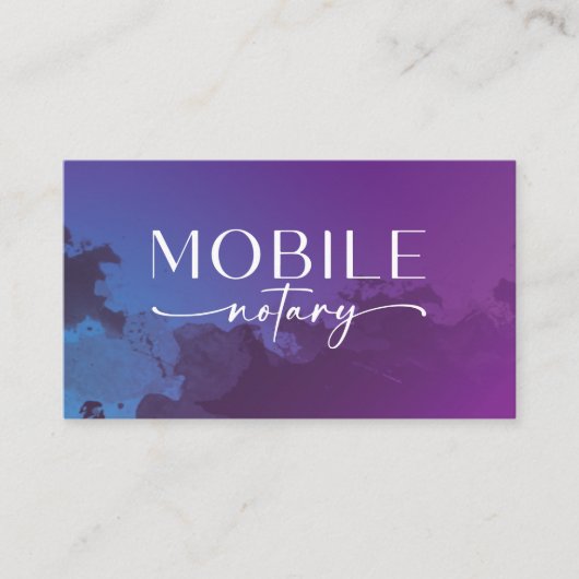 モバイル公証人ハンドレタリング紫 名刺 (正面)