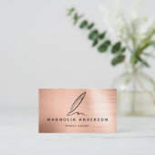 モバイル公証人バラ金ゴールドブラシ付きメタルQRコード 名刺 (スタンド正面)