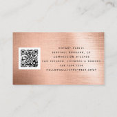 モバイル公証人バラ金ゴールドブラシ付きメタルQRコード 名刺 (裏面)