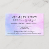 モバイル公証人パブリックスクリプトピンクパールホログラフィック 名刺 (裏面)