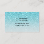 モバイル公証人パブリックターコイズグリッター署名 名刺 (裏面)