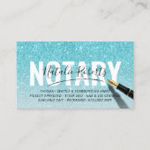 モバイル公証人パブリックターコイズグリッター署名 名刺 (正面)