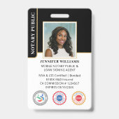 モバイル公証人パブリックフォトQRコードIDブラック バッジ (Front)