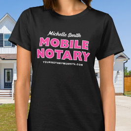 モバイル公証人ローンサイニングエージェント カスタムネーム ピンク Tシャツ