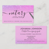 モバイル公証人ローンタイポグラフィパープルグリッター 名刺 (正面/裏面)