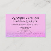 モバイル公証人ローンタイポグラフィパープルグリッター 名刺 (裏面)