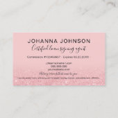モバイル公証人ローンタイポグラフィピンクグリッター 名刺 (裏面)