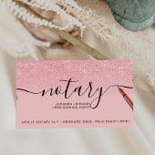 モバイル公証人ローンタイポグラフィピンクグリッター 名刺