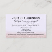 モバイル公証人ローンバラ金ゴールドグリッターラベンダー 名刺 (裏面)