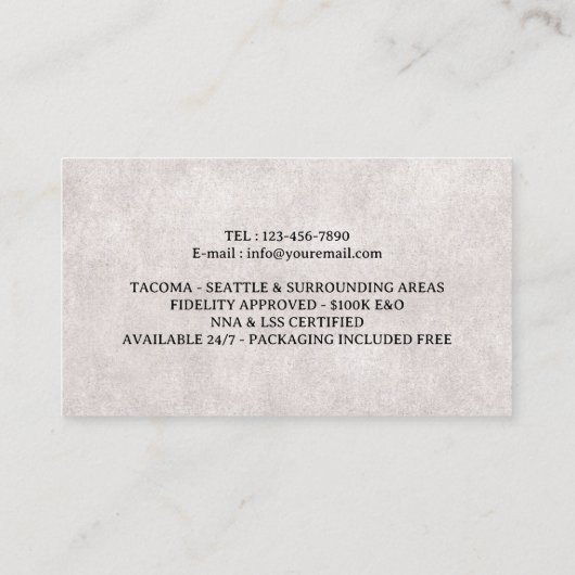 モバイル公証人ローン署名エージェントのヴィンテージ写真 名刺 (裏面)