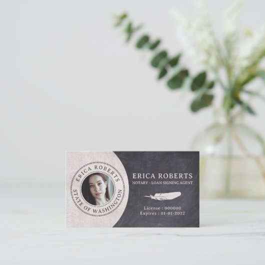モバイル公証人ローン署名エージェントのヴィンテージ写真 名刺 (スタンド正面)