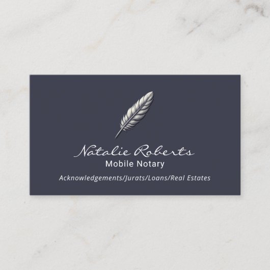 モバイル公証人ローン署名エージェントの羽のクイル 名刺 (正面)