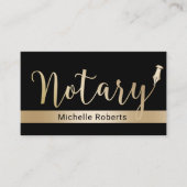 モバイル公証人ローン署名エージェントの金ゴールドストライプブラック 名刺 (正面)