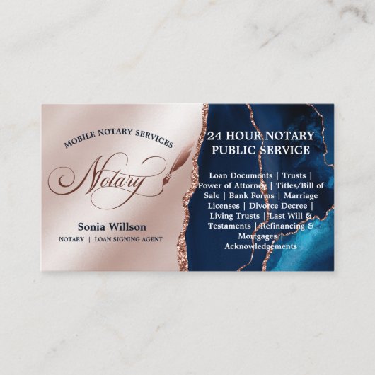 モバイル公証人ローン署名エージェントバラ金ゴールド海軍 名刺 (正面)