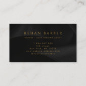 モバイル公証人ローン署名エージェントブラック&金ゴールド 名刺 (裏面)