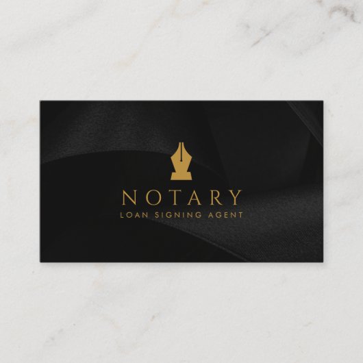 モバイル公証人ローン署名エージェントブラック&金ゴールド 名刺 (正面)