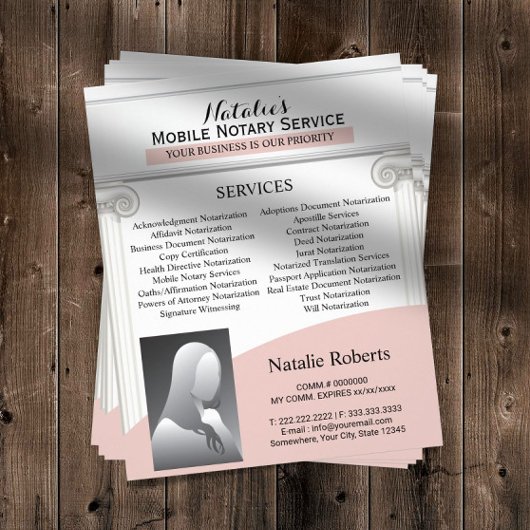 モバイル公証人ローン署名エージェントプロフェッショナルピンク チラシ