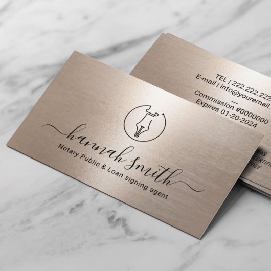 モバイル公証人ローン署名エージェントミニマルペン金ゴールド 名刺