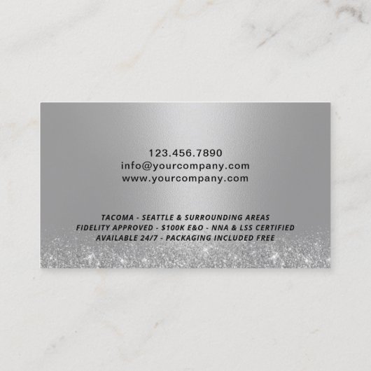 モバイル公証人ローン署名エージェントモダンの青い写真 名刺 (裏面)