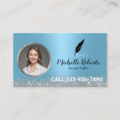 モバイル公証人ローン署名エージェントモダンの青い写真 名刺 (正面)