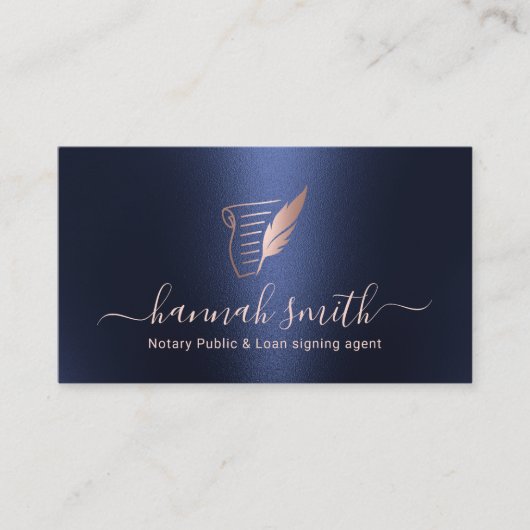 モバイル公証人ローン署名エージェント海軍とバラ金ゴールド 名刺 (正面)