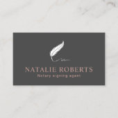 モバイル公証人ローン署名エージェントQuillロゴグレー 名刺 (正面)