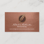 モバイル公証人ローン署名エージェントQuillロゴ銅 名刺 (正面)