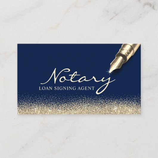 モバイル公証人ローン署名エージェンモダント海軍金ゴールド 名刺 (正面)