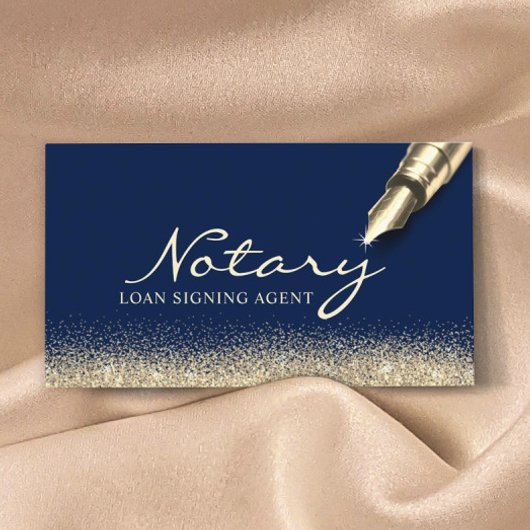 モバイル公証人ローン署名エージェンモダント海軍金ゴールド 名刺